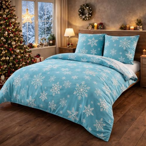 Buymax® Biber Bettwäsche 135x200 cm Flauschige Winterbettwäsche 2 Teilig 100% Baumwolle mit Reißverschluss Flanell Bettwäsche-Set mit Kissenbezug 80x80cm