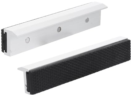 Ipetboom Juego de 2 Cubiertas Magnéticas para Mordazas de 6 Pulgadas (150 Mm), Almohadillas Antivicio de Aluminio Multiranuradas, Protección Resistente para Prensas y Herramientas