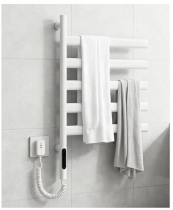 HGTRH Radiator Towel Rail, Electric Towel Rail Towel Warmer Radiator Towel Rail Hanger Towel Warmers for Bathroom Electric Towel Radiator White