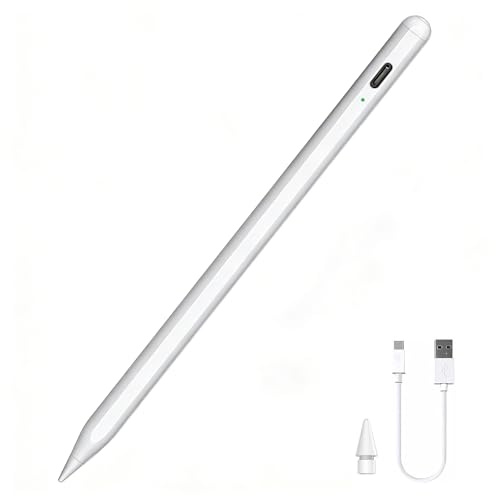 OMOTON Lápiz para Apple iPad 2018-2025, lápiz Compatible con iPad 11/10/9/8/7/6/A16, iPad Pro M5/M4/6/5/4/3, iPad Air 3/4/5/M2/M3, iPad Mini 5/6, Rechazo de Palma, Lápiz de Carga Rápida