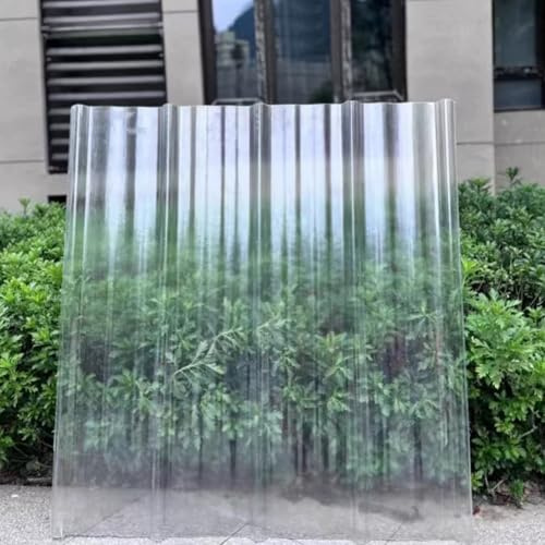 Tôle de Toiture Ondulée,Panneaux de Toiture Transparente,Plaque d'Éclairage du Jour en Frp,pour Abri de Jardin,pour Serre Ou Carport,Anti-UV,Imperméable et Autonettoyant (0.9x1.2m/35x47in,11 Pcs)