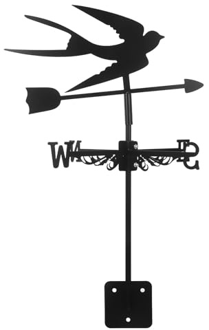 BESPORTBLE Banderuola in Ferro Nero a Rondine per Giardino, Decorazione Esclusiva per Esterni Alta Precisione e Facile Installazione, per Terrazza e Cortile