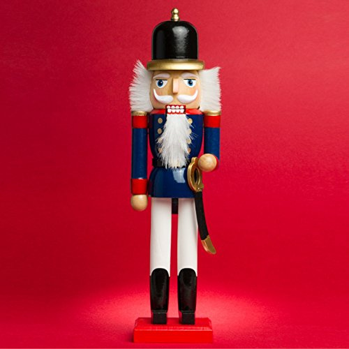 SIKORA NK-A Deko Nussknacker Figur aus Holz Verschiedene Motive 2 Größen, Farbe/Modell:A04 blau - Soldat, Größe:Höhe ca. 28 cm
