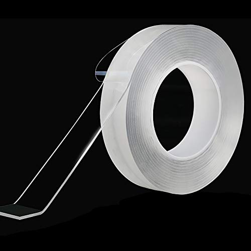 FISHSHOP Traceless waschbares Klebeband, wiederverwendbare durchsichtige doppelseitige Anti-Rutsch-Nano-Gel-Pads, abnehmbarer klebriger Streifengriff