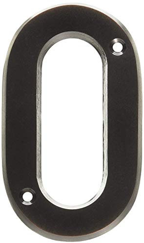 Hy-ko Br-42owb/0 Prestige - Numero civico 0 in ottone massiccio, bronzo antico, 10,2 cm (confezione da 3)