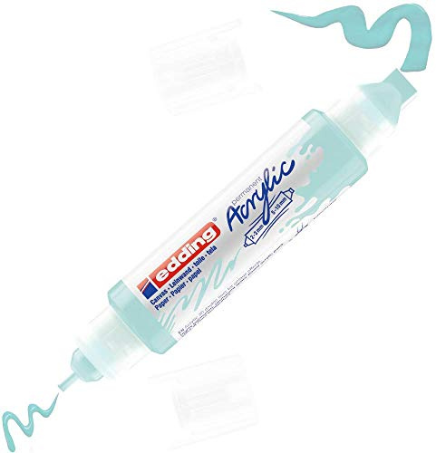 edding 5400 Acryl 3D Double Liner - pastell-blau - 1 Acrylfarbe Tube - Doppel-Spitze 2-3,5-10mm - Acryl Farben zum Malen auf Leinwand, Malpapier, Holz - Acrylstifte wasserfest in Künstlerqualität