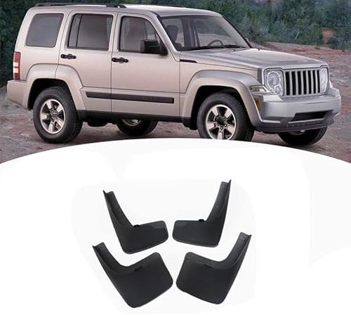 AMPACO 4 Pezzi Parafanghi per Auto per Jeep Liberty 2008-2013, Car Gomma Parafanghi Paraspruzzi Decorare, Resistente Impermeabile Anteriore Posteriore Paraschizzi