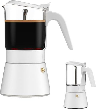 Clear Brew Glass Moka Pot (240ml) (White)