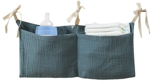 Generico Organizzatore Baby da Comodino - Borsa Organizzatrice Porta Pannolini per Lettino - Organizzazione Leggera per Asilo con Libri, Biberon, Salviette e Accessori
