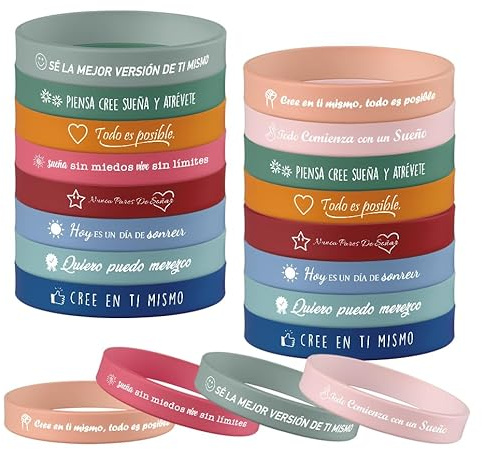 Yuecda Braccialetti motivazionali ispiratori con frasi in silicone, regali motivazionali per adolescenti, studenti, colleghi
