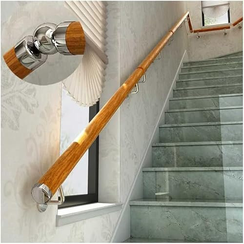 KJoBDwz Pasamanos de Escalera Antideslizante de Madera Maciza for el hogar, guardería, Ancianos, Interiores, Villas, lofts, pasillos, etc. pasamanos para escaleras(80cm)
