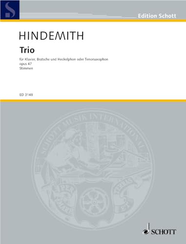 Trio: für Klavier, Bratsche und Heckelphon oder Tenorsaxophon. op. 47. Klavier, Bratsche und Heckelphon (Tenorsaxophon). Stimmensatz.