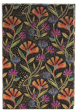 Wild Flowers (Playful Creations) Mini 18-month Horizontal Hardback Dayplanner 2025 (Elastic Band Closure)