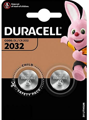 DURACELL DL2032 Lot de 2 piles bouton au lithium pour appareil photo, calculatrice ou pager 3 V