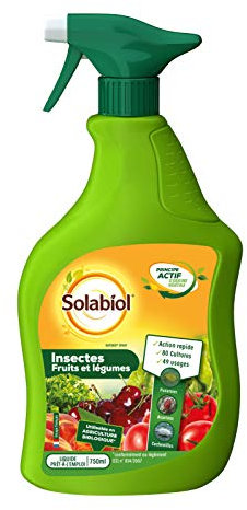 SOLABIOL Insecticide Fruits & Légumes - Pulvérisateur - Prêt A L'emploi - 750ml - Double Action - Elimine Les Insectes & Protège Les Plantes - Efficace Contre Puceron Cochenille Aleurode SOLEGPAL750
