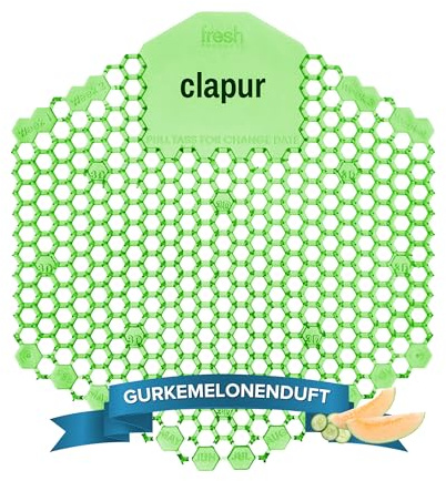 Urinal-Sieb (1x), Urinal-Duftnetz & Spritzschutz für Pissoir, bekämpft Gestank, Urinstein & Verstopfung, Gurke Melonen Duft, passt in alle Urinale, 30 Tage anhaltend, eckig, grün