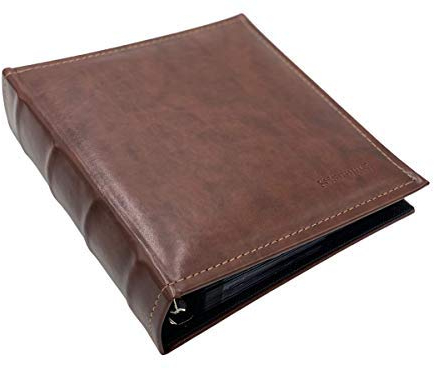 Schulz Leather Vintage Coin Sewn Album Scrapbook Multi Functional 300pcs of 2 Euro for Albums Collectors Braun
