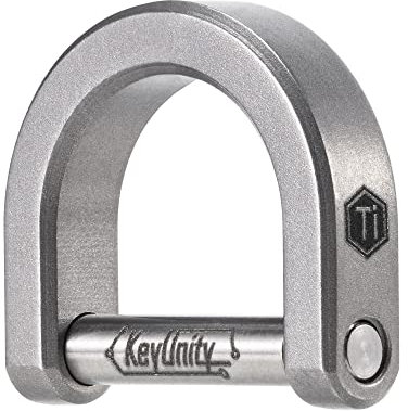 KeyUnity KA17 - Grillete de titanio con anillo en D, anillo en forma de U con tornillo en cierre de herradura para llavero de coche, accesorios para llavero (Sablé, M)