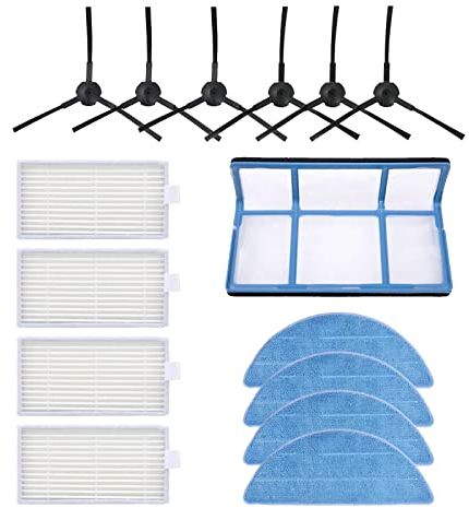 Wischtüch Bürste Filter Ersatzteile Set für ILIFE ZACO V3 V3S V5 V5S V5S Pro V5x Staubsauger Roboter Zubehör (15 Stück)