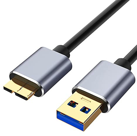 Eono Cavo Micro B a USB 3.0 A 5Gbps, 2m Cavo di Sincronizzazione USB 3.0 a Micro USB Compatible con Galaxy S5, Hard Disk di Toshiba, Western, WD, Seagate, Hitachi