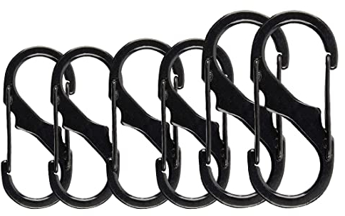 SULIUDAJI 6 Stück S Karabiner 50mm/40mm/32mm Metall Doppelkarabiner 8 Förmiger Karabiner Karabinerhaken für Camping Zuhause Wandern