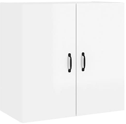 vidaXL Armario Pared Madera contrachapada Blanco Brillo 60x31x60 cm