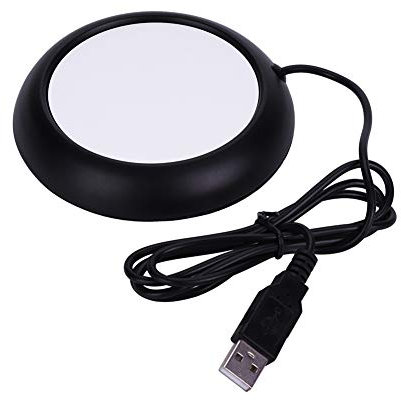 USB-Holzkorn-Tassenwärmer USB-Port-Getränkewärmer Wärme-Getränkebecher-Matte Teebecher-Heizung Büro-Tee-Kaffee-Heizungs-Auflage(Mattschwarzes Modell)