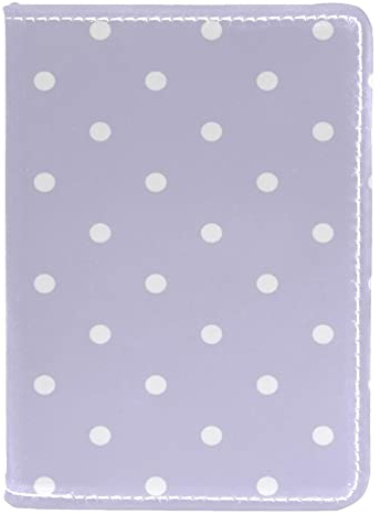 Reisepasshülle für Damen und Herren, Reisepasshülle, Reisepasshülle, Reisedokumente, Organizer, gepunktet, violetter Hintergrund, Mehrfarbig, 10x14cm/4x5.5 in
