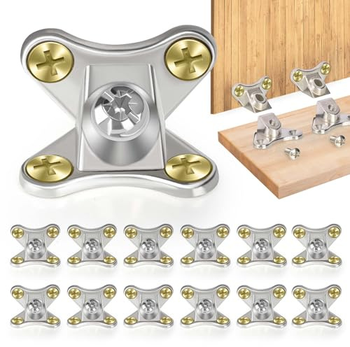 12 Pack L Bracket Detachable Corner Brace Removable Butterfly Corner Brace Heavy Duty Right Angle Corner Brace for Wood Furniture Cabinet Shelves Table Chair Bed