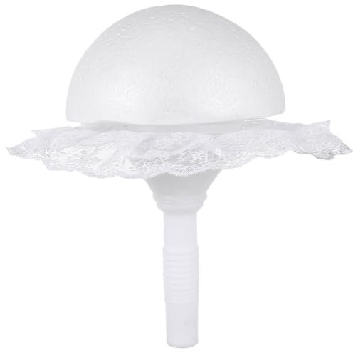 Tofficu Material De Soporte HemisféRico De Espuma Con Encaje Para Ramo De Novia Ideal Para Diy 23X23X20Cm Blanco Perfecto Para DecoracióN Nupcial