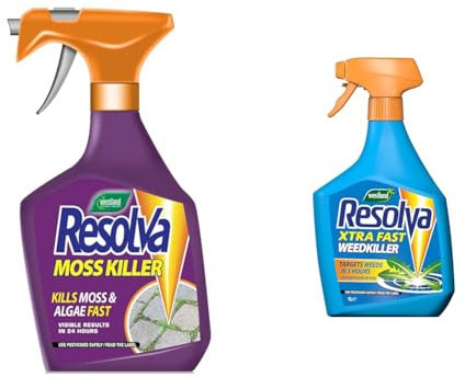 Resolva Moss Killer Ready to Use, 1L & Xtra Fast Weedkiller RTU 1L