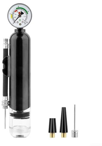 Luftpumpen-Kit, tragbare Ballpumpe, multifunktionaler Basketball-Pumpe mit Luftdruckmessgerät, tragbarer Ballonfüller (schwarz)