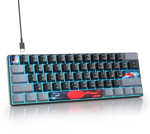 SbocKeeb 60% Tastiera Gaming, Tastiera Meccanica 60 Percento, Layout QWERTY Americana，Tastiera RGB con Illuminazione, Anti-Ghosting Compatta per PC/Mac