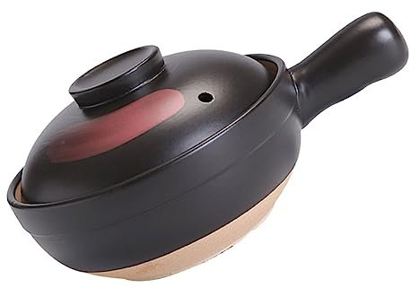 Cabilock Cazuela De Barro Para Cocinar Pequeña Asa, Cerámica Natural, Olla Para Guisar y Sopa Doméstica, Cocina a Gas, Uso Hogar, Utensilio Multifuncional Persona