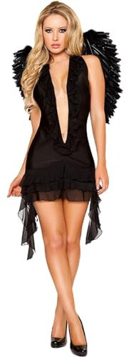 Karneval Abiballkleider für Damen Abendkleider Elegant FüR Hochzeit Karneval Dark Angel Rollenspiel Sexy Spiel Karneval Silvester Outfit Weihnachten Eiskunstlauf Kleid Kostüm-Outfits (Black, One Size)