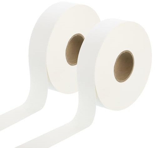 sourcing map 2 Roll Drywall Joint Tape, 2 x 492Ft Waterproof Stress Crack Tape, Wall Patch Repair Fabric Roll for Seam Concrete, Wall Sheetrock, Ceiling Crack, White