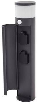 Lucande Luminaire extérieur Corban à intensité variable (Moderne) en Noir Aluminium (1 lampe,à G9), Borne lumineuse luminaire pour socle