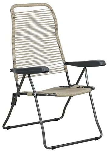 Totò Piccinni Sedia Sdraio STRING cordonata con braccioli con 6 posizioni Made in Italy (Tortora, Sdraio)