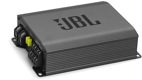 JBL Stage GT 60041 amplificador 4 canales Class-AB, 4x60 W RMS a 4 ohm, 4x80 W a 2 ohm, 2x160 W puenteado, full-range coche, filtros paso alto/bajo, rango 20 Hz–20 kHz