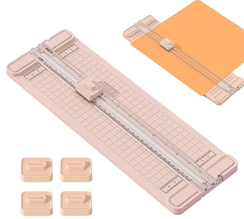 Massicot | Coupe-Papier,Outil Portable 4-en-1 de Précision Anti-Dérapant Bidirectionnel pour Découpage Classe Bureau Création Cartes École Domicile