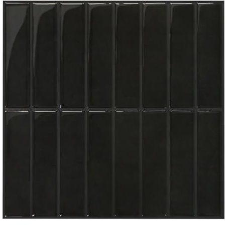 COMSTICKC Självhäftande väggkakel 3D svart, 10 ark | 3D-vinyl självhäftande kakel, självhäftande baksida, kök, badrum, vattentäta och avtagbara