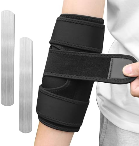 Yasdyri Elbow Brace for Ulnar Nerve Entrapment Splint, Elbow Splint, Cubital Tunnel Brace for Sleeping, Cubital Tunnel Syndrome Adjustable Stabilizer Elbow Support Fits for Men and Women 1 PCS （Black）