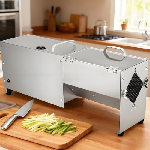 Cortadora automática de tiras de patata, 100 kg/h de rendimiento, cuchillas de 7 mm, 10 mm y 14 mm, para restaurantes y cocinas domésticas.(7mm)