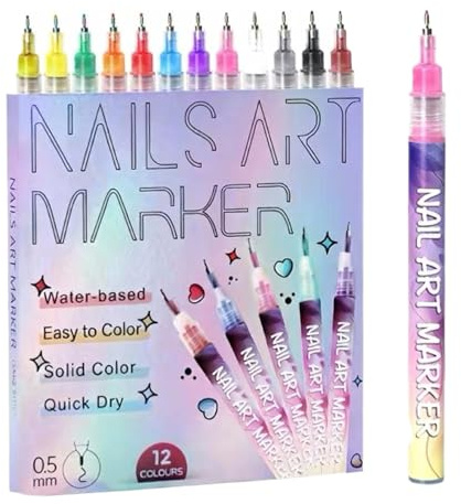 Stylos À Ongles Pour Filles 12 Pièces Fournitures de Beauté à Séchage | Stylos Vernis À Ongles Séchage Pour Filles Ados Salon Maison Fêtes Vacances Été Halloween Mariage