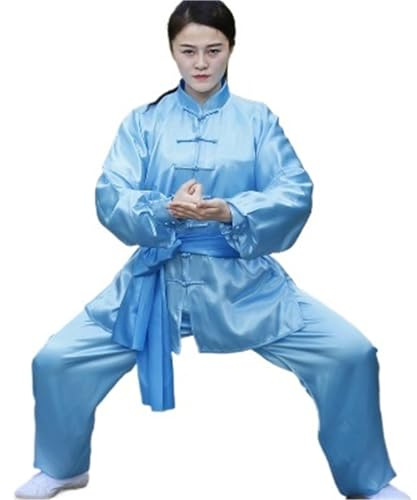 XUCZHAI Tai Chi-dräkt, serviceuniformer kampsportshow, för barn och vuxna, herr och dam i samma stycke, kläder (blå, xs (old))
