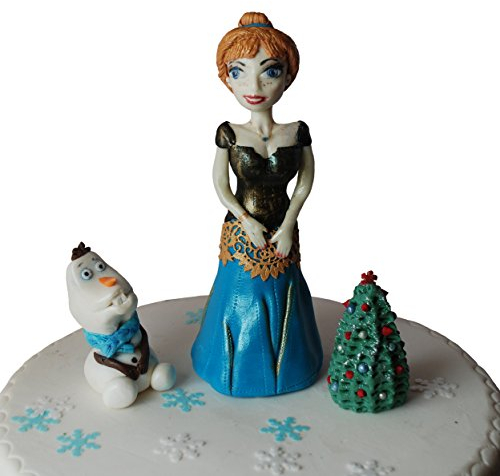 Frozen ANNA ätbart set handgjord sockerpasta tårtdekoration dekoration