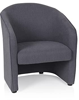 hjh OFFICE 713500 Lounge Sessel SAN Juan Stoff Grau moderner Designer-Sessel mit bequemer Polsterung