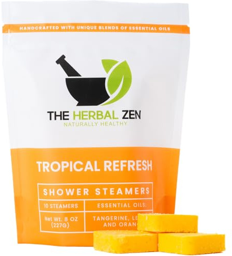 Tropical Refresh Shower Steamers Aromatherapy with Citrus Essential Oils,Made in the USA Shower Bomb Aromatherapy, Self Care Gift, Spa Day Gifts, Birthday Gifts, Gift for Her