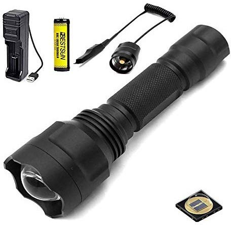 BESTSUN Infrarot Taschenlampe 850nm f¨¹r die Jagd, IR Taschenlampe mit 38mm Konvexlinse, Fokus einstellbar, zur Verwendung mit Jagd und Nachtsichtger?ten