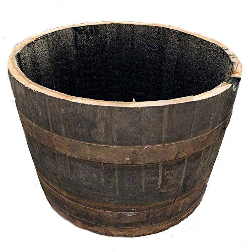 Cheeky Chicks Large Recycled Solid Oak Whisky Cask Rustic Planter for Garden